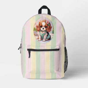 Cavalier King Charles Pastel Lines Cottagecore Bedrukte Rugzak