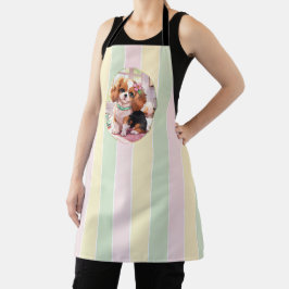 Cavalier King Charles Pastel Lines Cottagecore Schort