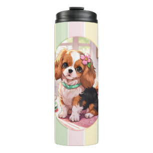 Cavalier King Charles Pastel Lines Cottagecore Thermosbeker
