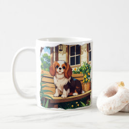 Cavalier King Charles Pastel met bloemen Koffiemok
