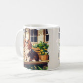 Cavalier King Charles Pastel met bloemen Koffiemok (Voorkant links)