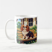 Cavalier King Charles Pastel met bloemen Koffiemok (Links)