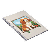 Cavalier King Charles Pastel met bloemen Notitieboek (Rechterzijde)