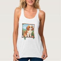 Cavalier King Charles Pastel met bloemen