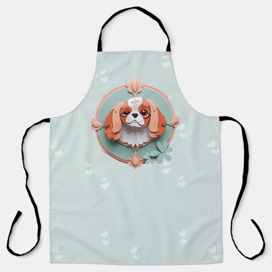 Cavalier King Charles Pastel Papier Snijkunst Schort (Voorkant)