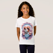 Cavalier King Charles Pastel Papier Snijkunst T-shirt (Voorkant volledig)