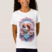 Cavalier King Charles Pastel Papier Snijkunst T-shirt (Voorkant)