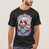 Cavalier King Charles Pastel Papier Snijkunst T-shirt (Voorkant)
