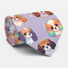 Cavalier King Charles Pastel Pattern Stropdas
