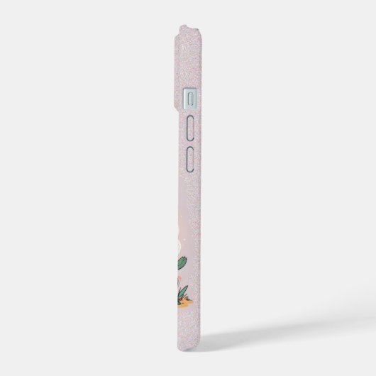 Cavalier King Charles pastel roze cowboy iPhone 15 Case (Linkerkant)