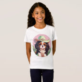 Cavalier King Charles pastel roze cowboy T-shirt (Voorkant volledig)