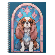 Cavalier King Charles Pastel Roze Glas in lood