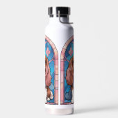 Cavalier King Charles Pastel Roze Glas in lood Waterfles (Links)