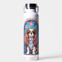 Cavalier King Charles Pastel Roze Glas in lood