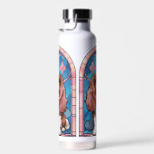 Cavalier King Charles Pastel Roze Glas in lood Waterfles (Rechts)