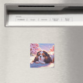 Cavalier King Charles Pastel Sakura Rainbow sky Magneet (Insitu (Vaatwasser))