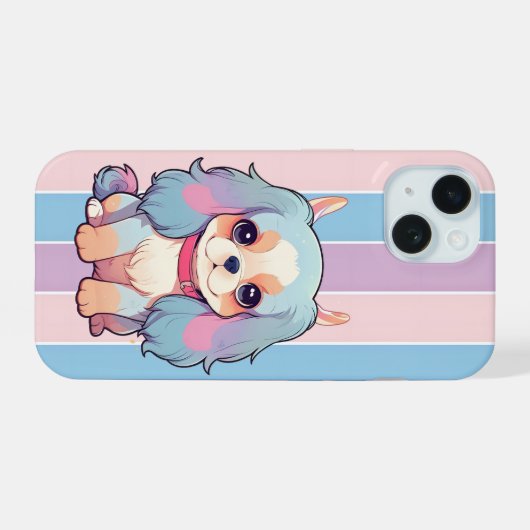 Cavalier King Charles Pastel Schattige Devil iPhone 15 Case (Achterkant horizontaal)