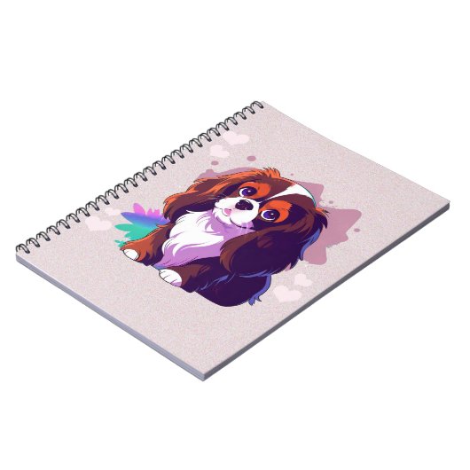 Cavalier King Charles Pastel Splash van kleur Notitieboek (Linkerzijde)