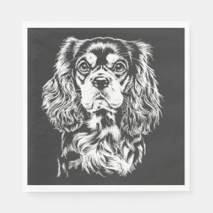 Cavalier King Charles Portret Minimalistische Kled Servet