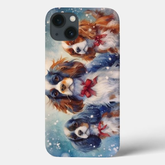Cavalier King Charles Puppies iPhone Case (Achterkant)
