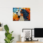 Cavalier King Charles Quilling Art Dog Portret Poster (Thuiskantoor)