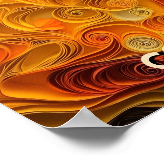 Cavalier King Charles Quilling Art Dog Portret Poster (Hoek)