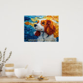 Cavalier King Charles Quilling Art Dog Portret Poster (Keuken)