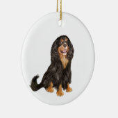 Cavalier King Charles (R) - Black en tan.png Keramisch Ornament (Rechts)
