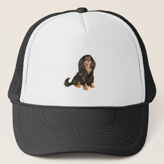 Cavalier King Charles (R) - Black en tan.png Trucker Pet (Voorkant)