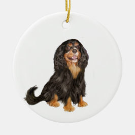 Cavalier King Charles (R) - Zwart en lichtbruin.pn Keramisch Ornament
