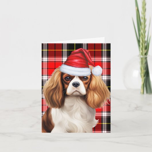 Cavalier King Charles Red Green heeft Kerstmis ges Feestdagen Kaart (Voorkant)