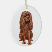 Cavalier King Charles - Robijn Keramisch Ornament (Rechts)