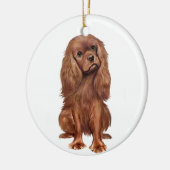 Cavalier King Charles - Robijn Keramisch Ornament (Links)