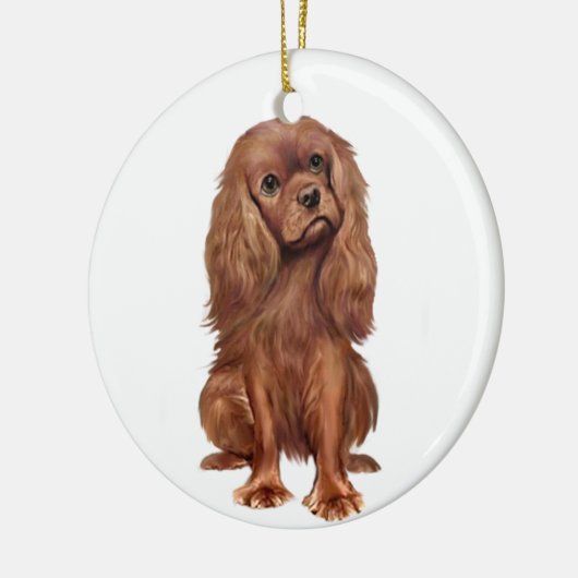 Cavalier King Charles - Robijn Keramisch Ornament (Links)