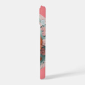 Cavalier King Charles Roze Bloemen Papier Snijden iPhone 15 Case (Linkerkant)