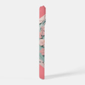 Cavalier King Charles Roze Bloemen Papier Snijden iPhone 15 Case (Rechterkant)