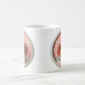 Cavalier King Charles Roze Pastel Papier Snijden Koffiemok (Center)