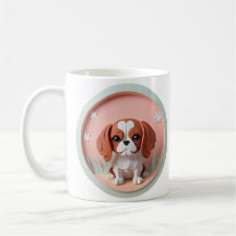 Cavalier King Charles Roze Pastel Papier Snijden