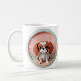 Cavalier King Charles Roze Pastel Papier Snijden Koffiemok