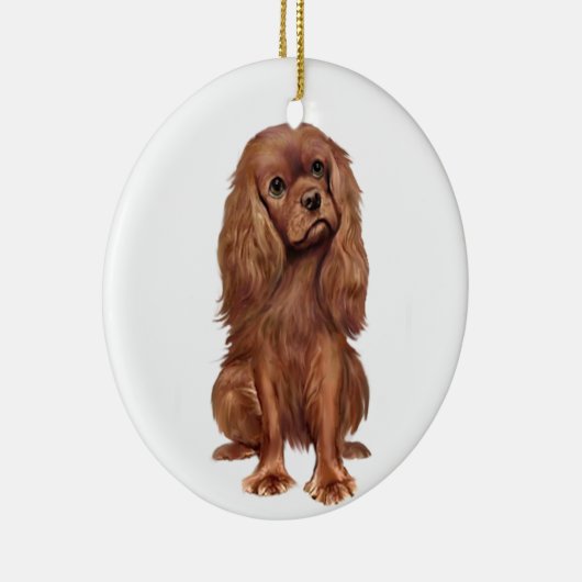 Cavalier King Charles - Ruby Keramisch Ornament (Rechts)