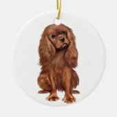 Cavalier King Charles - Ruby Keramisch Ornament (Voorkant)
