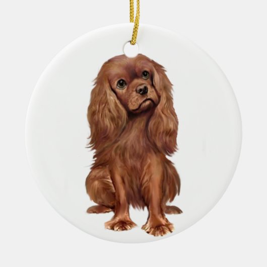 Cavalier King Charles - Ruby Keramisch Ornament (Voorkant)