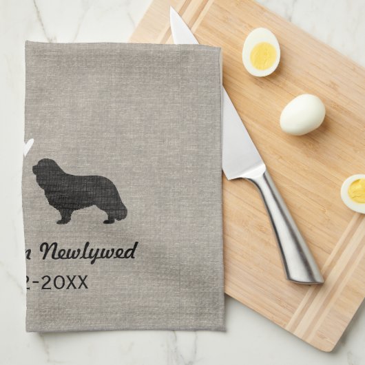 Cavalier King Charles Silhouettes met hart Theedoek (Quarter Fold)