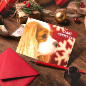 Cavalier King Charles Sneeuwvlok Kerstkaart Feestdagen Kaart