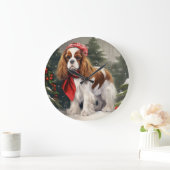 Cavalier King Charles Spanieël Hond Kerstmis Grote Klok (Huis)