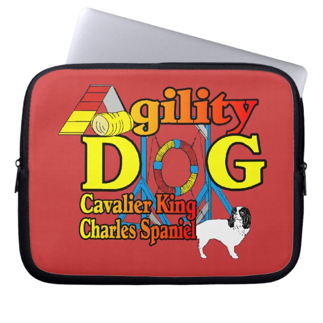 Cavalier King Charles Spaniel Agility Laptop Sleeve (Voorkant)