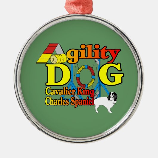 Cavalier King Charles Spaniel Agility Metalen Ornament (Voorkant)