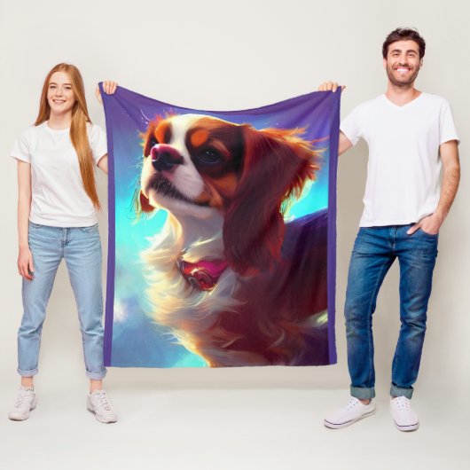 cavalier king charles spaniel ai4 fleece deken (In situ)