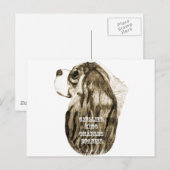 Cavalier King Charles Spaniel Antiek Profiel Briefkaart (Voorkant / Achterkant)