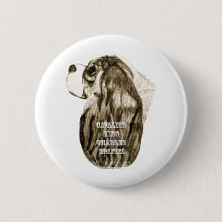 Cavalier King Charles Spaniel Antiek Profiel Ronde Button 5,7 Cm